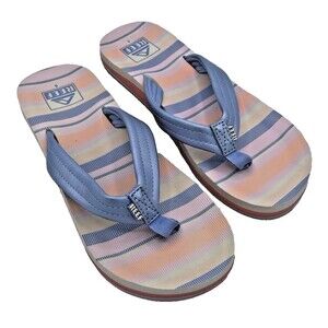 Reef Ridiculously Fun Flip Flops CJ5318 Kids Size 5 Pink Orange Summer Sandals